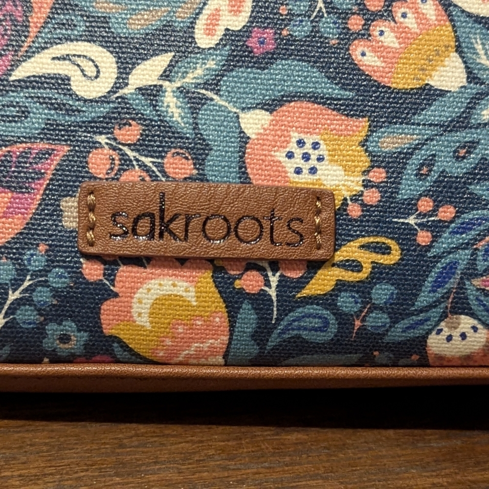 Sakroots Teal Enchanted Forest Crossbody Bag Purse - Picture 4 of 8